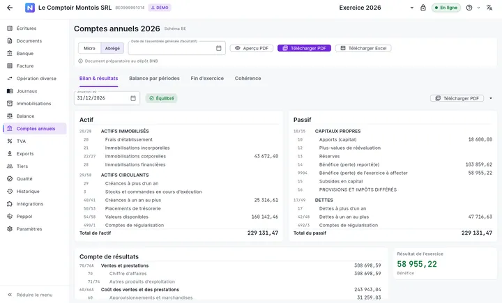 Cuentas anuales en NovaFisko: balance de activo y pasivo, cuenta de resultados, modelo abreviado